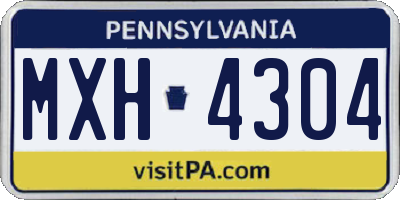 PA license plate MXH4304