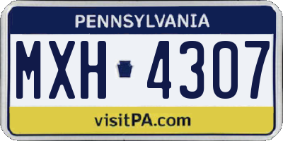 PA license plate MXH4307