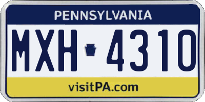 PA license plate MXH4310