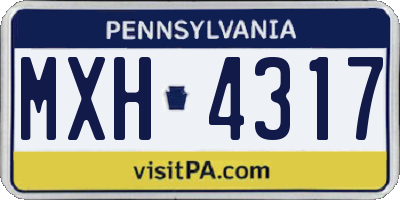 PA license plate MXH4317
