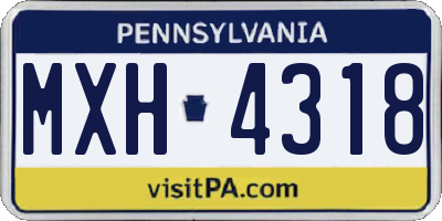 PA license plate MXH4318