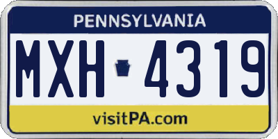 PA license plate MXH4319