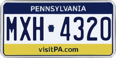 PA license plate MXH4320