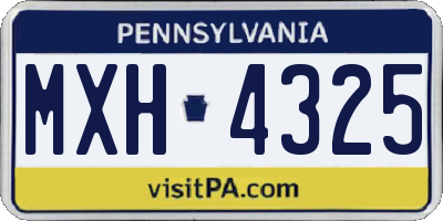 PA license plate MXH4325