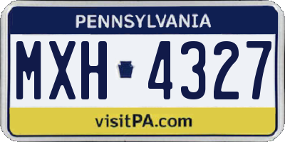 PA license plate MXH4327