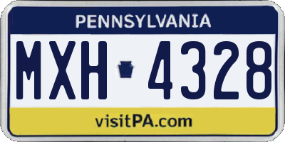 PA license plate MXH4328