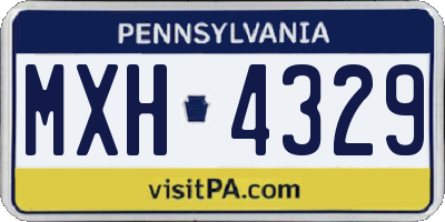 PA license plate MXH4329