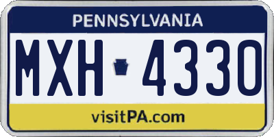 PA license plate MXH4330