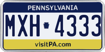 PA license plate MXH4333