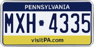 PA license plate MXH4335
