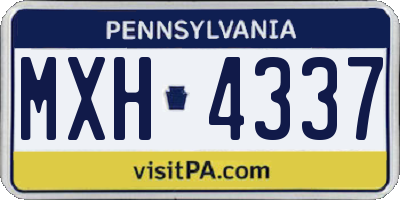 PA license plate MXH4337