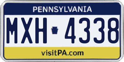 PA license plate MXH4338