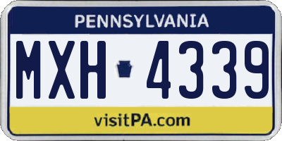 PA license plate MXH4339