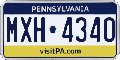 PA license plate MXH4340