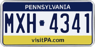 PA license plate MXH4341
