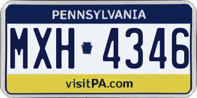 PA license plate MXH4346