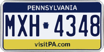 PA license plate MXH4348