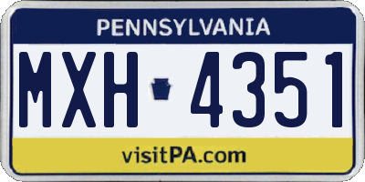 PA license plate MXH4351