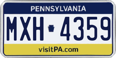 PA license plate MXH4359