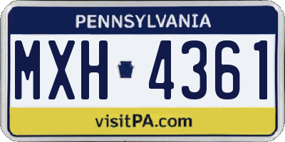 PA license plate MXH4361