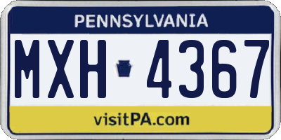 PA license plate MXH4367
