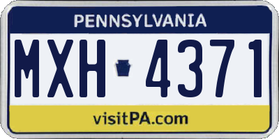 PA license plate MXH4371