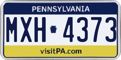 PA license plate MXH4373