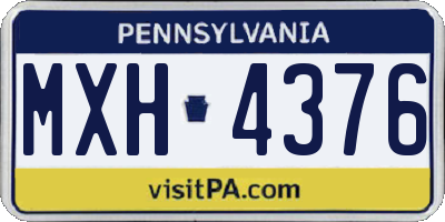 PA license plate MXH4376