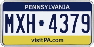 PA license plate MXH4379