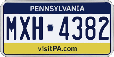 PA license plate MXH4382