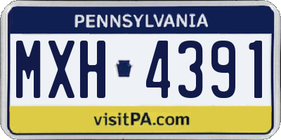PA license plate MXH4391