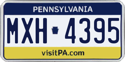 PA license plate MXH4395