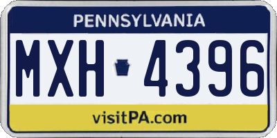 PA license plate MXH4396