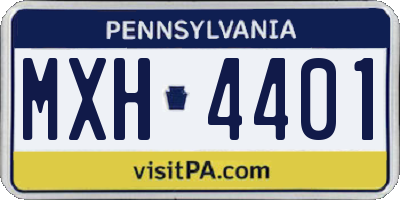 PA license plate MXH4401