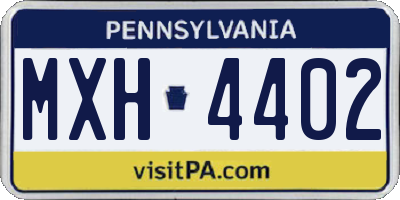 PA license plate MXH4402