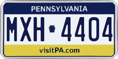 PA license plate MXH4404