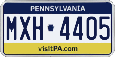 PA license plate MXH4405