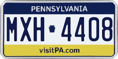 PA license plate MXH4408