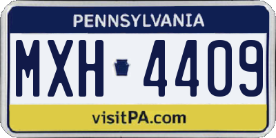 PA license plate MXH4409