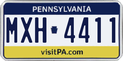 PA license plate MXH4411