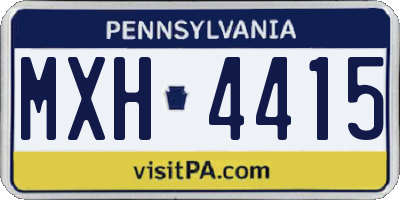 PA license plate MXH4415
