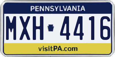 PA license plate MXH4416