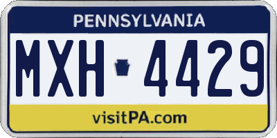 PA license plate MXH4429