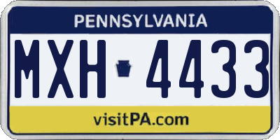 PA license plate MXH4433