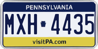 PA license plate MXH4435