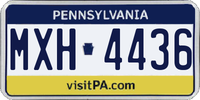 PA license plate MXH4436