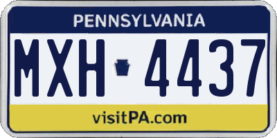 PA license plate MXH4437