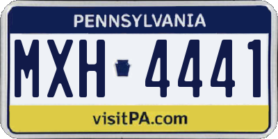 PA license plate MXH4441