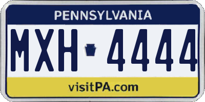 PA license plate MXH4444