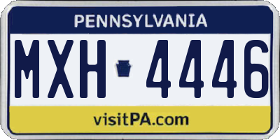 PA license plate MXH4446